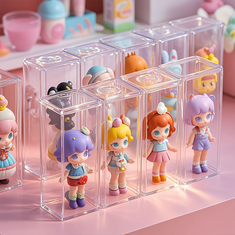 定制防塵收納盒手辦盲盒娃娃收納盒桌面展示透明塑膠pvc盒子工廠